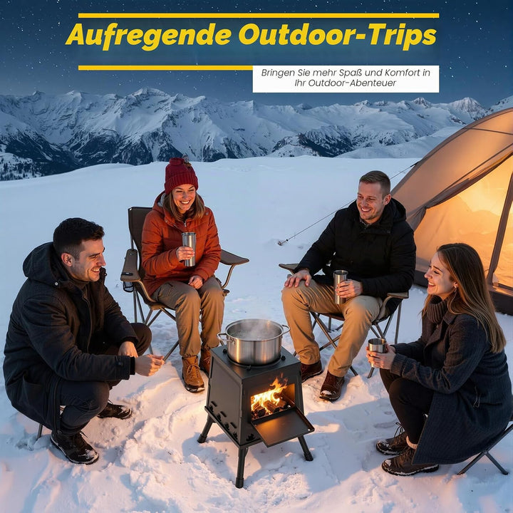 Zeltkocher, Outdoor Campingzelt Holzofen Zelt Herd, Tragbarer Holzofen für Camping, Boden Stehend Ga