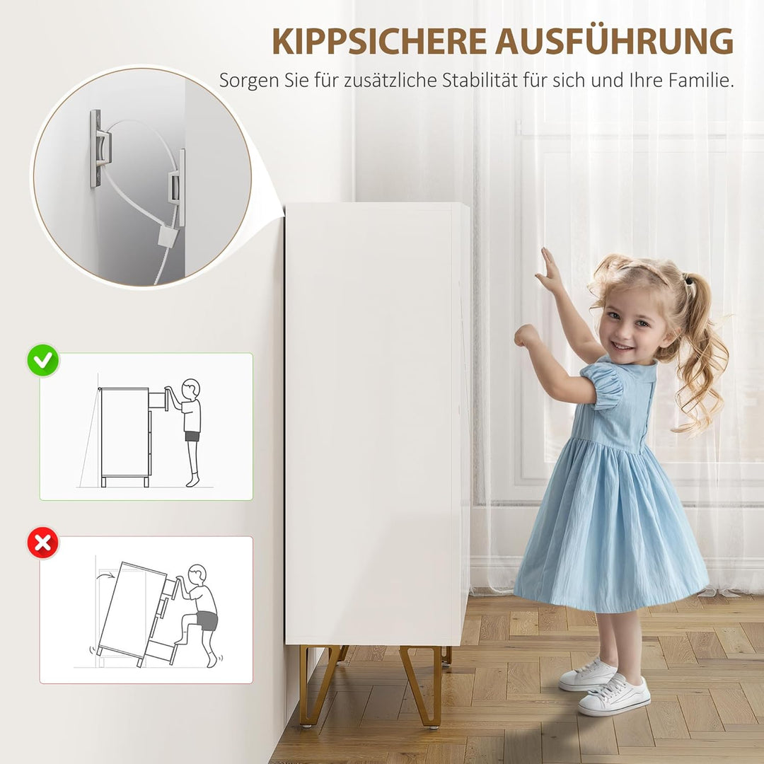 HOMCOM Schuhschrank mit 2 Türen 15-20 Paar Schuhe 72 x 31,5 x 95 cm Weiss | Schuhregal, Schuhaufbewa
