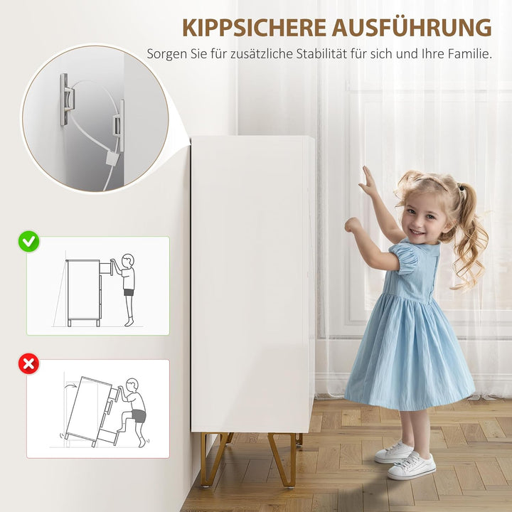HOMCOM Schuhschrank mit 2 Türen 15-20 Paar Schuhe 72 x 31,5 x 95 cm Weiss | Schuhregal, Schuhaufbewa