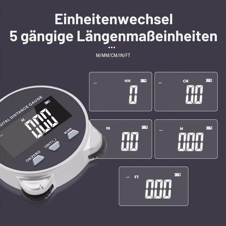 Digitales Rolllineal, Messrad Klein Digital, Elektronisches Massband mit LCD-Bildschirm, zum Messen