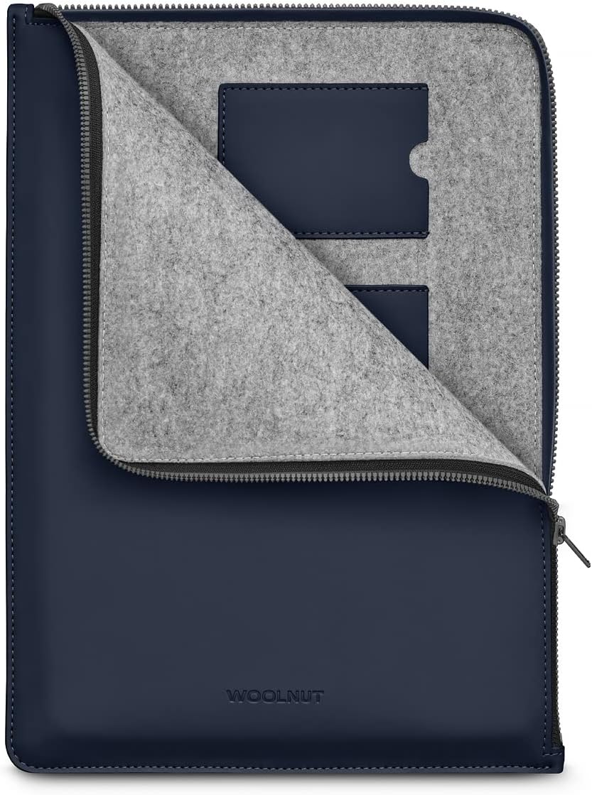 Woolnut Matte Coated PU Folio Zipper Sleeve Case Hülle Tasche für for 14 Zoll MacBook Pro / 13 Zoll