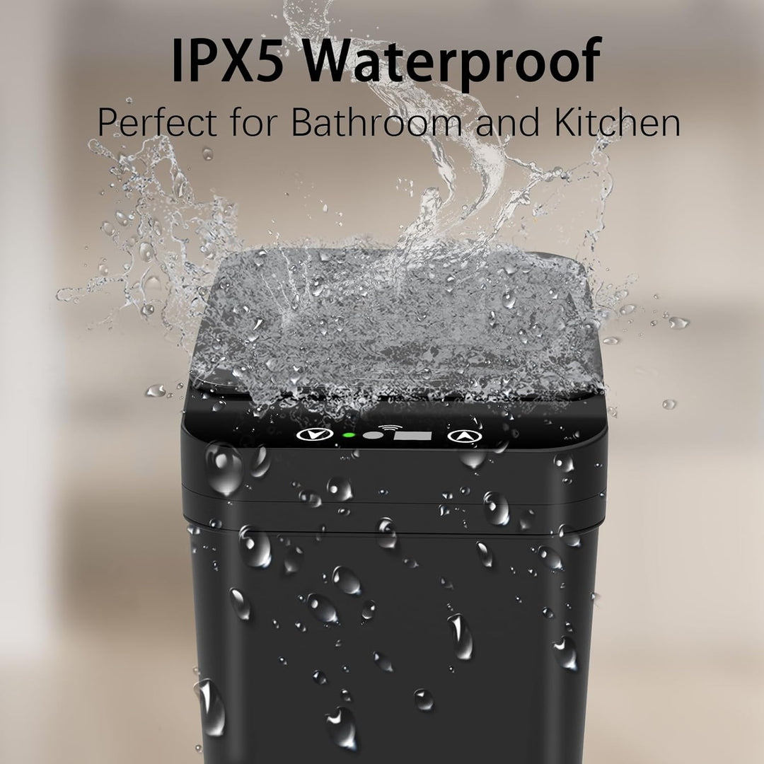 2er Set Mülleimer Bad mit Sensor, 10L Elektrischer Mülleimer mit Deckel, Automatischer Mülleimer für