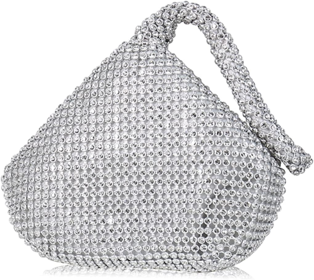 CORIOS Dreieckige Abendtasche Damen Unterarmtasche Shiny Strass Handtasche Diamant Clutch Bag Klein