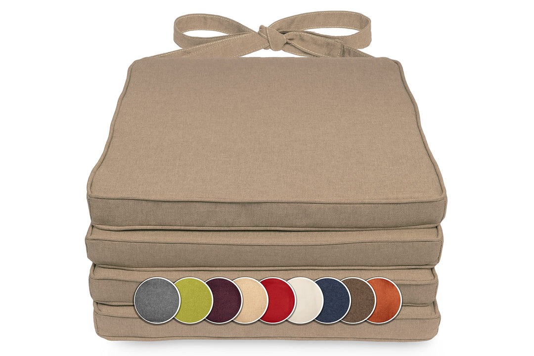 sunnypillow 4er Set Stuhlkissen 40 x 45 x 5cm | Polsterauflage Auflage für Stühle/Rattanstühle | Stu