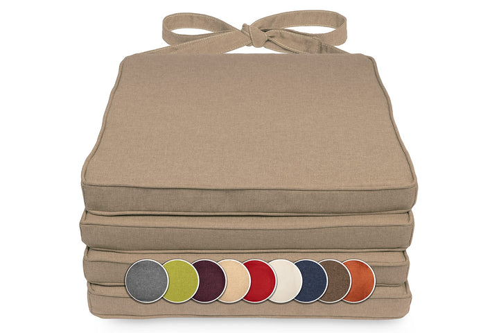 sunnypillow 4er Set Stuhlkissen 40 x 45 x 5cm | Polsterauflage Auflage für Stühle/Rattanstühle | Stu