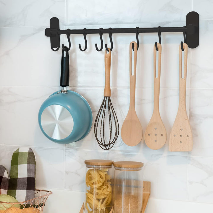 joeji's Kitchen Hakenleiste Küche - Küchenstange - Starker Selbstklebend 3M Ohne Bohren - Küchenleis