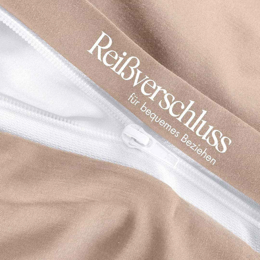 Utopia Bedding Bettwäsche Set - Mikrofaser Bettbezug 260x240 cm + 2 Kissenbezüge 65x65 cm - Beige 26