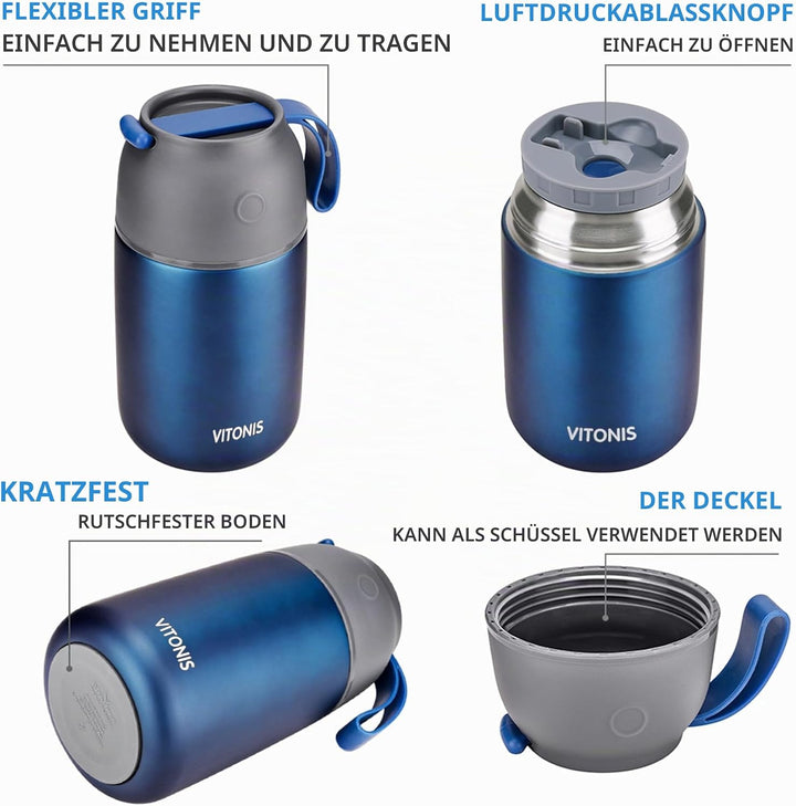 LOGEEYAR Thermobehälter für Essen 500ml Kinder Edelstahl Isolierbehälter Gefäss für warme Speissen,