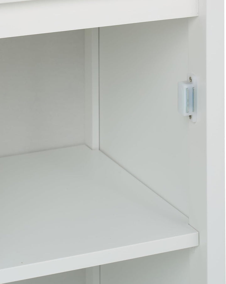 Relaxdays Badezimmerschrank, HxBxT: 129 x 30 x 30 cm, 4 Fächer, MDF, schmaler Badschrank, Badezimmer