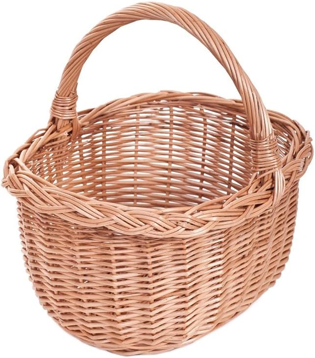 Geschenkkorb aus Weide, Weidenkorb in Naturfarbe, Präsentkorb, Dekorationskorb, Henkelkorb