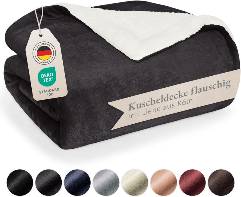 Blumtal Sherpa Decke Kuscheldecke XXL Flauschig - Decke Fleecedecke Oeko-TEX® Zertifiziert, Grosse S