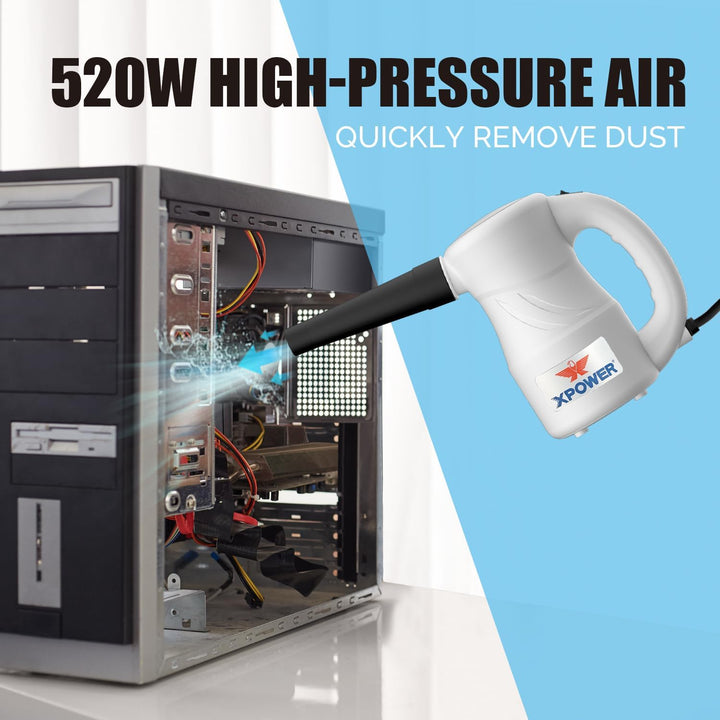 XPOWER Electric Air Duster for Dusting Drying Inflating Blowing Car Detailing Computer Leaf Blowing