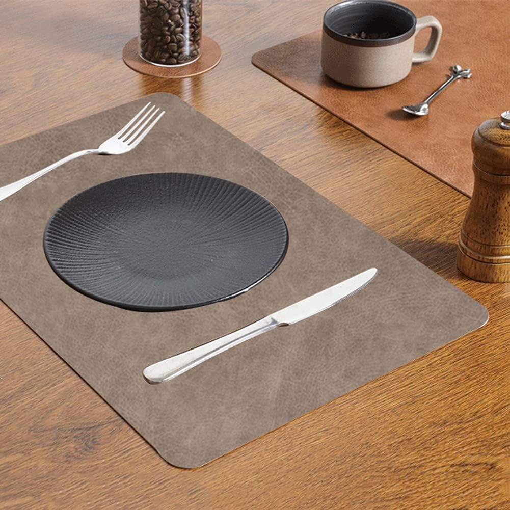 Platzset Abwischbar, Leder Untersetzer Und Tischset 6er Set, Platzdeckchen Abwaschbar Doppel Verdick