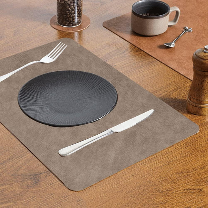 Platzset Abwischbar, Leder Untersetzer Und Tischset 6er Set, Platzdeckchen Abwaschbar Doppel Verdick