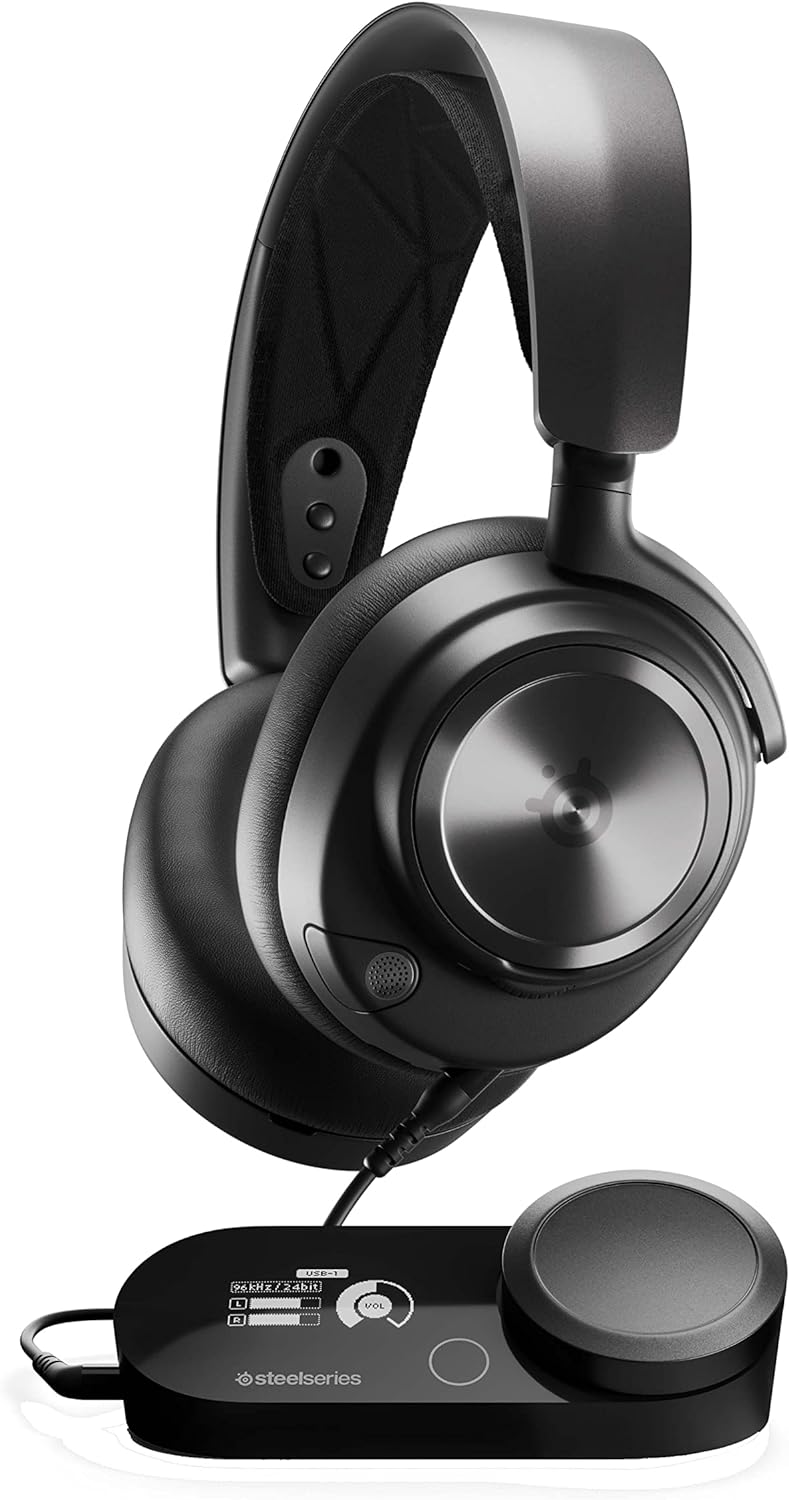 SteelSeries Arctis Nova Pro - Multi-System Gaming-Headset – Hi-Res Audio – 360° Surround-Sound – Gam
