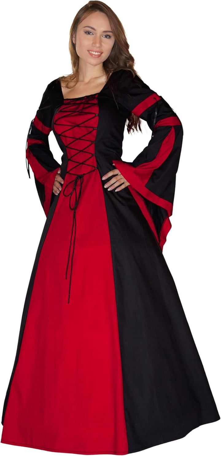 MAYLYNN Mittelalter Kleid Gewand Keyla rot- LARP, Grösse:L L Rot, L Rot