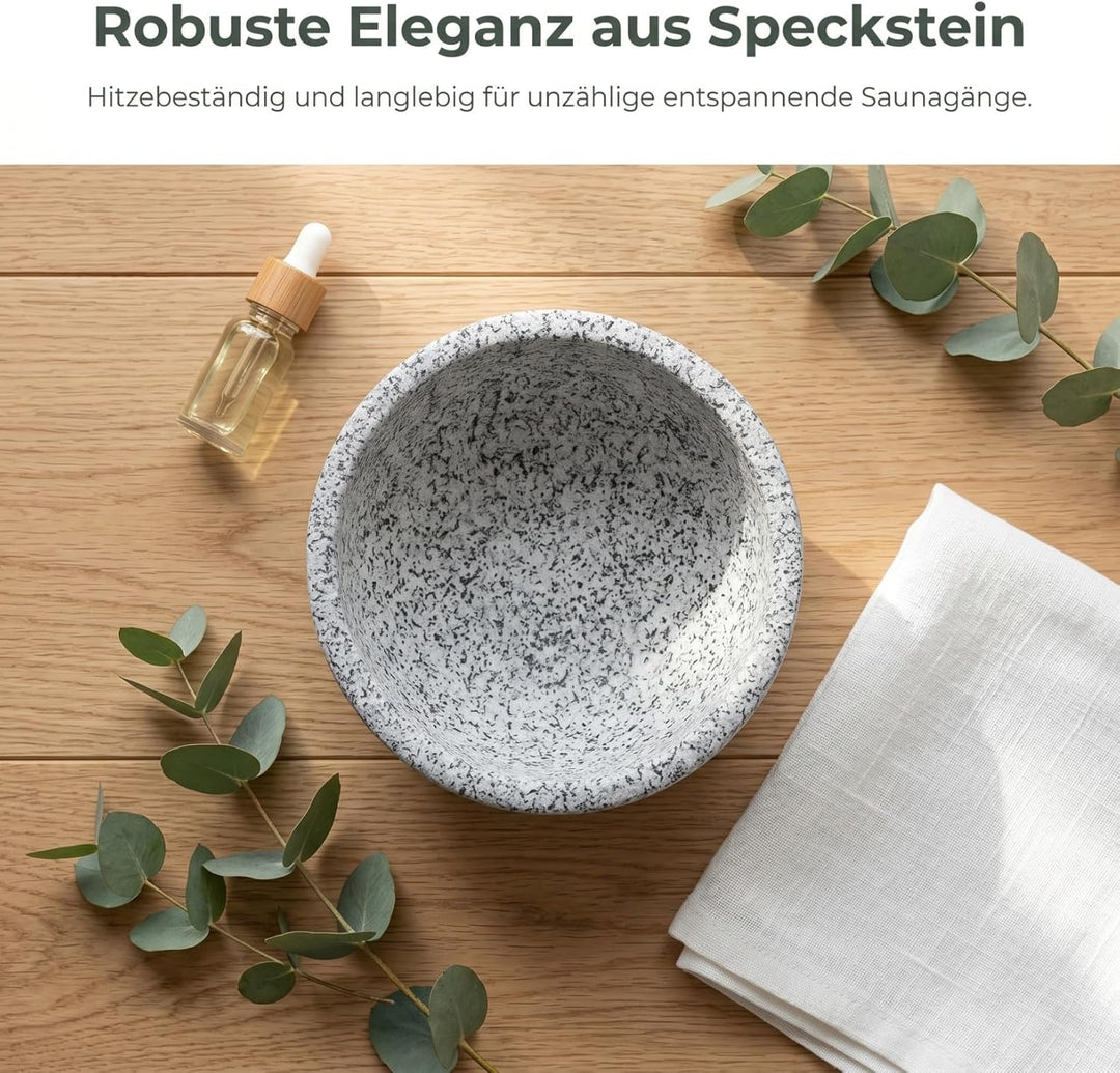 HOMSFOU Sauna Aromabecher aus Speckstein 600 Ml Hitzebeständiger Sauna Diffusor für Ätherische Öle S