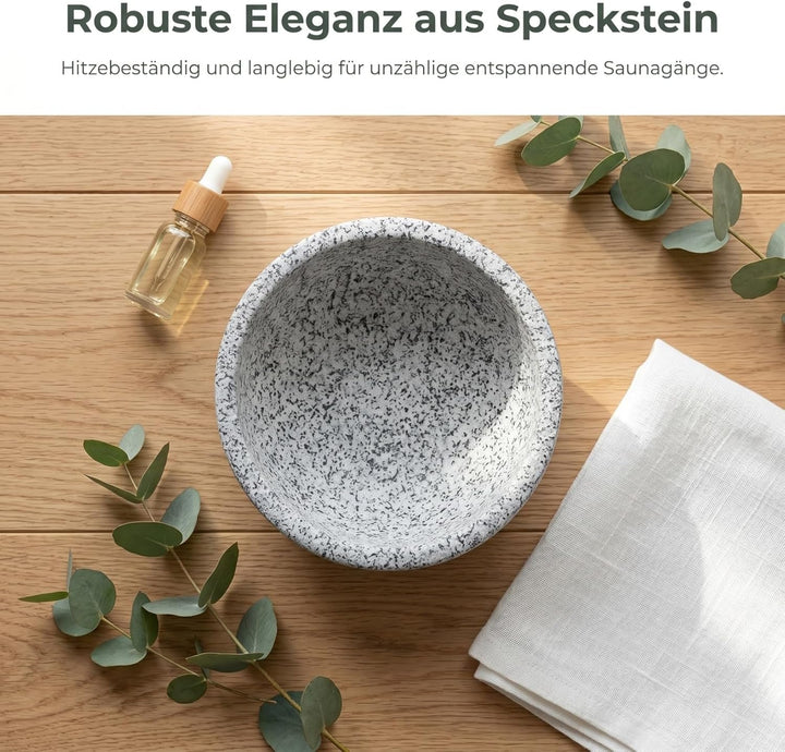HOMSFOU Sauna Aromabecher aus Speckstein 600 Ml Hitzebeständiger Sauna Diffusor für Ätherische Öle S