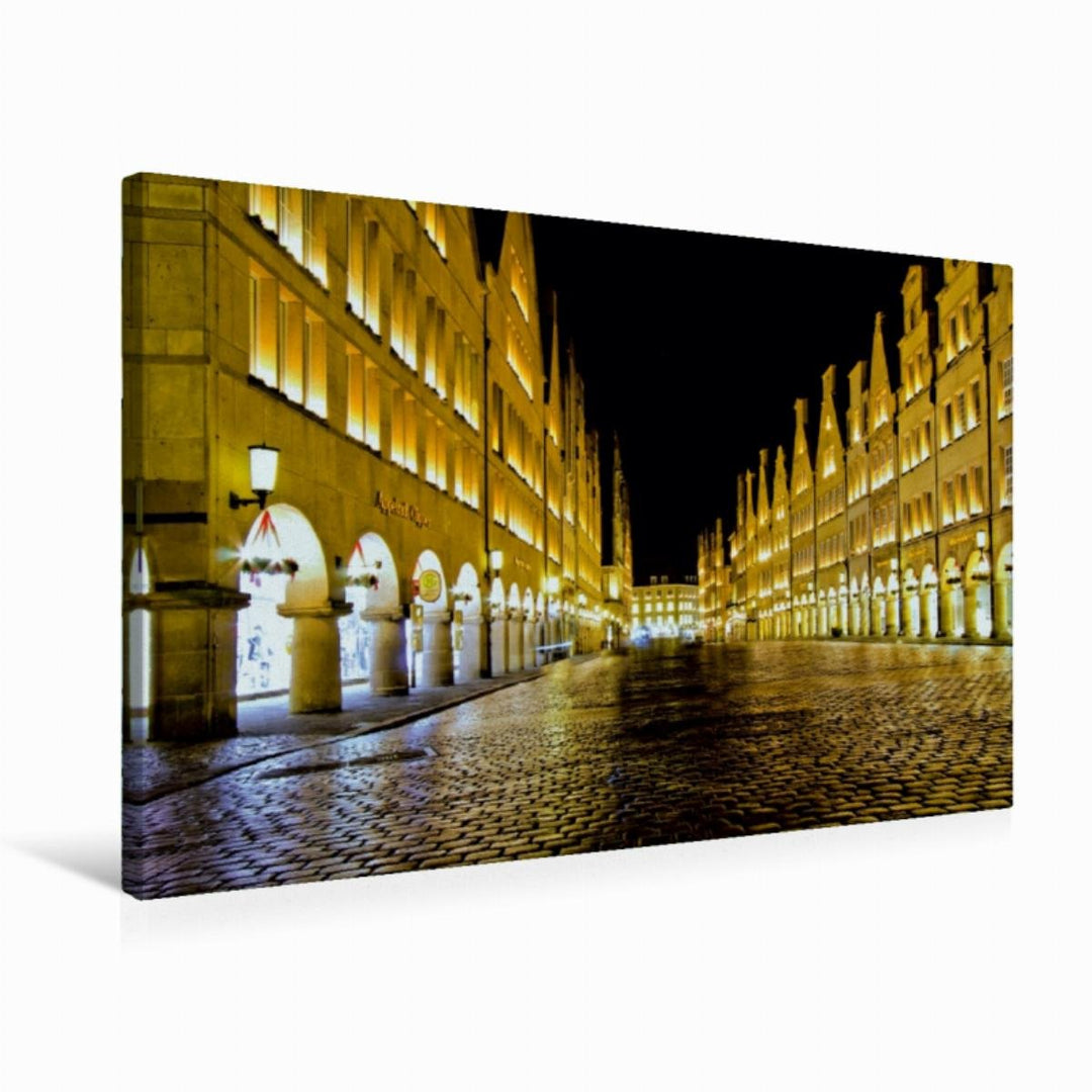 Premium Textil-Leinwand 75 x 50 cm Quer-Format Münster in Westfalen - Der Prinzipalmarkt | Wandbild,