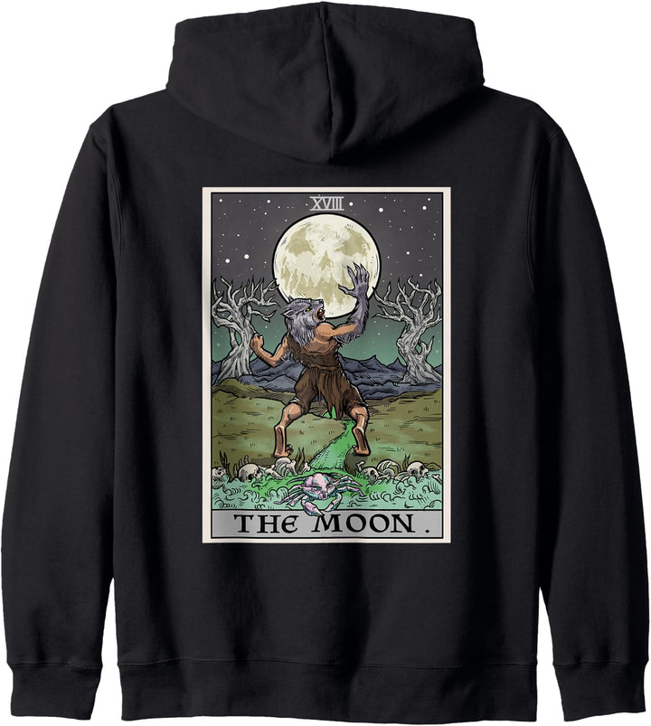 The Moon Tarot-Karte Halloween Werwolf Gothic Hexe Horror Kapuzenjacke