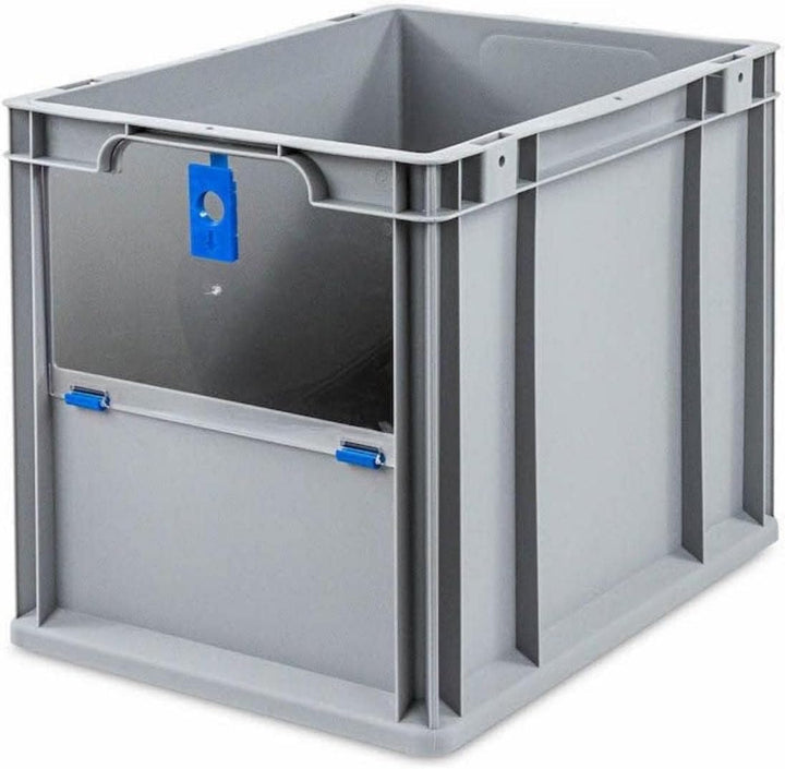 SuperSparSet 4x Eurobox NextGen Insight Cover | HxBxT 32x30x40 | 30 Liter | Hoch/Blau | Eurobehälter
