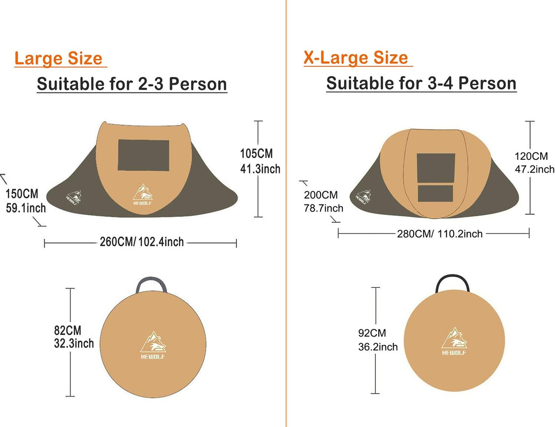hewolf wurfzelt pop up zelt 2-3 personen HEWOLF Wurfzelt Pop Up Zelt 2-4 Personen Camping Zelt mit Vorzelt 3 Ja – techstudio.ch