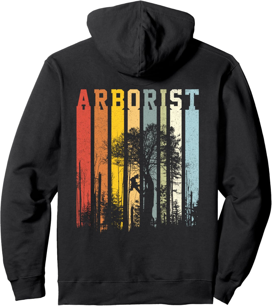 Text Streifen Vintage Retro Stil Design Baumpfleger Pullover Hoodie