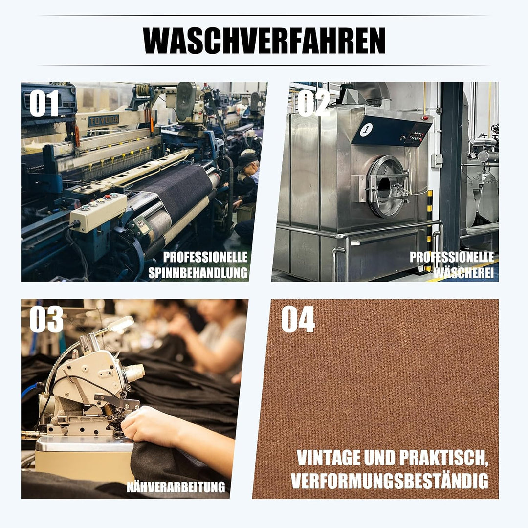 Eshow Umhängetasche Herren Wasserabweisend, Laptoptasche 15,6 Zoll aus Echtleder und Canvas, Messeng