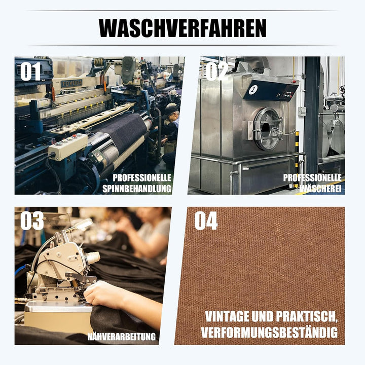 Eshow Umhängetasche Herren Wasserabweisend, Laptoptasche 15,6 Zoll aus Echtleder und Canvas, Messeng
