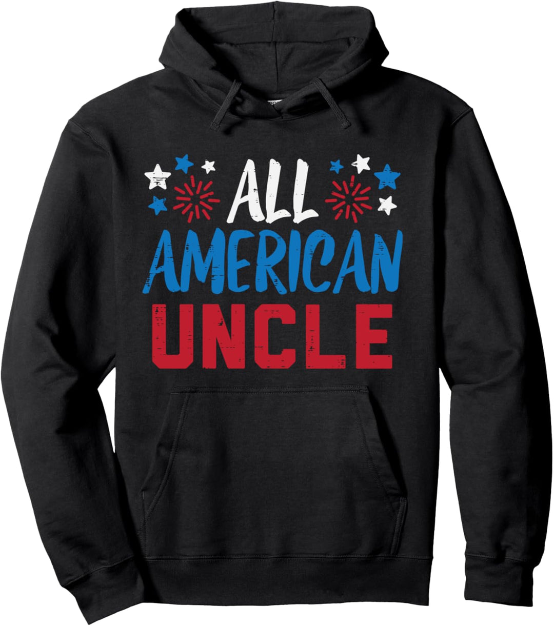 All American Uncle 4th Of July Matching Family Patriotic Pullover Hoodie