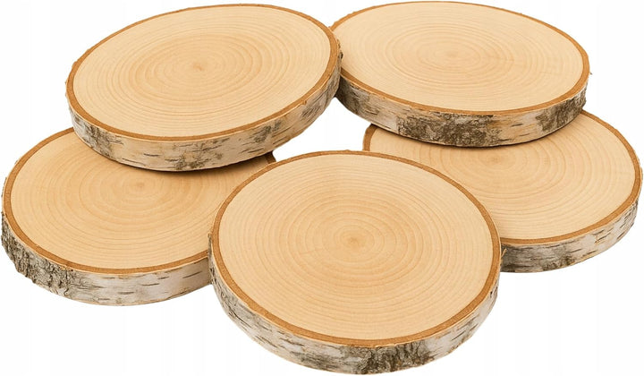 Birkenholzscheibe für DIY-Projekte & Dekoration – unbehandelt, gereinigt, naturbelassen, mit Rinde –
