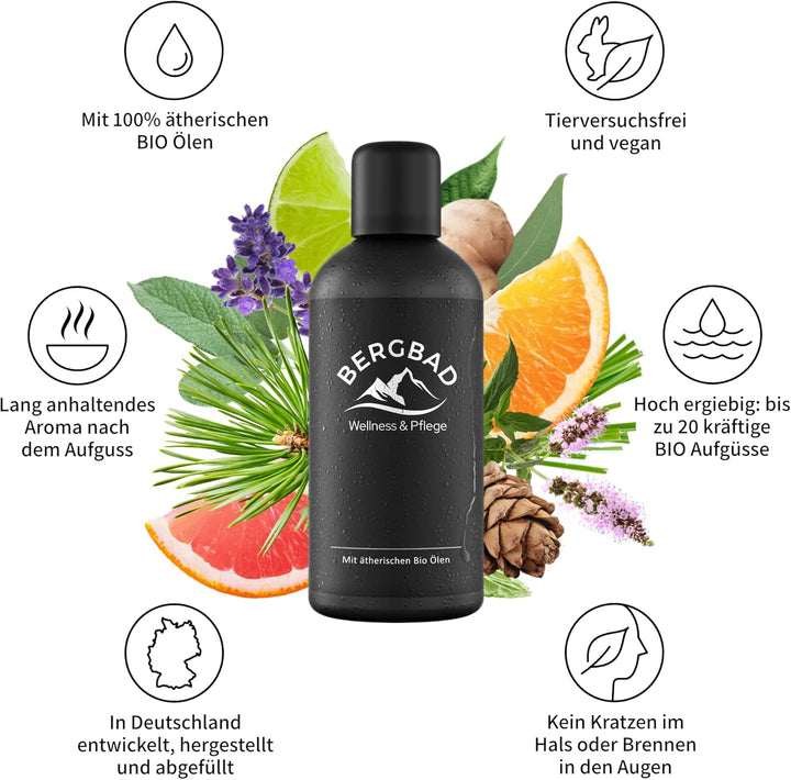 Saunaaufguss BIO INGWER PUR 100ml WINTERSTAUDE - Natürlicher Sauna-Aufguss mit ätherischen BIO Ölen,