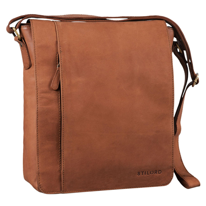 STILORD 'Paul' Umhängetasche Herren Leder Hochformat Messenger Bag im Vintage Design Ledertasche für