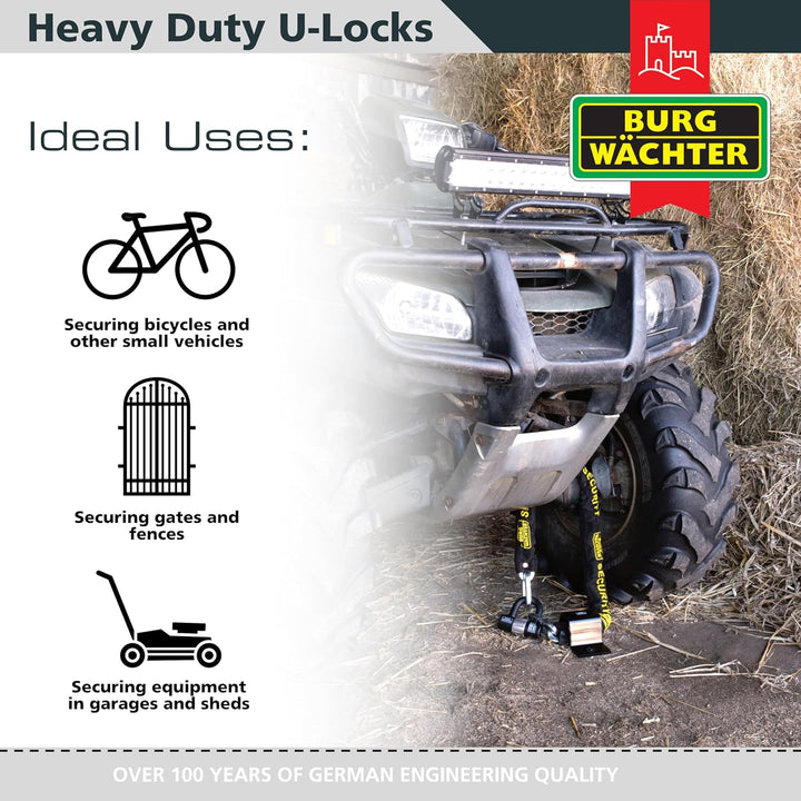 Burg Wächter 100D Quadra Sold Secure Gold gleichschliessendes U-Schloss, Quad-Pack, Schwarz Quad Key