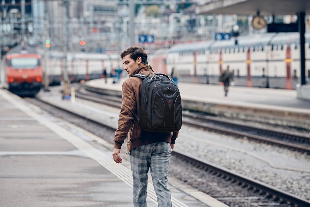 WENGER Carbon Laptop-Rucksack, Notebook bis 17 Zoll, 30 l, Damen Herren, Business Uni Schule Reisen,
