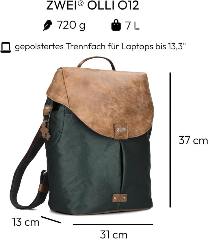 Zwei OLLI Rucksack O12 pine, Pine