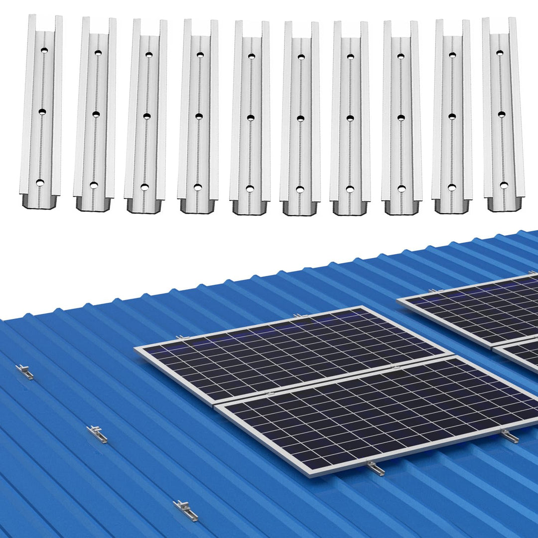 Solarpanel Halterung Kit 20cm, Solarmodul Alu Befestigungssystem Trapezblech Photovoltaik 10 Stück B