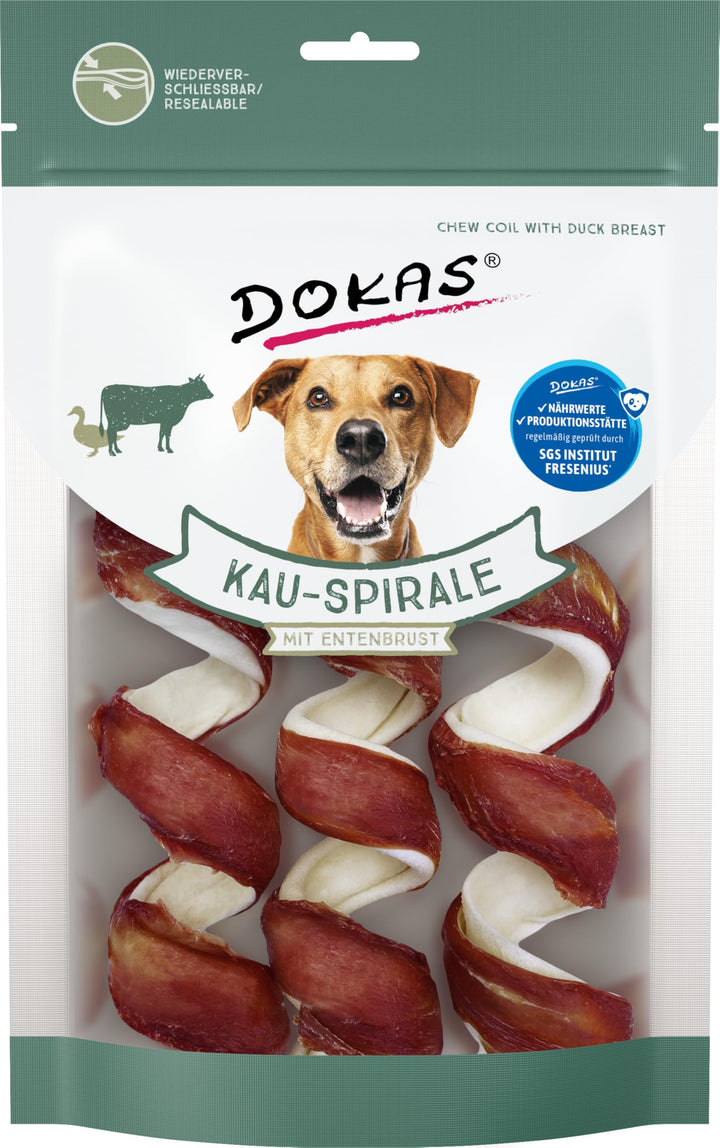DOKAS Getreidefreier Premium Kausnack für Hunde – Ideal für zwischendurch (8 x 110g) Single, Single