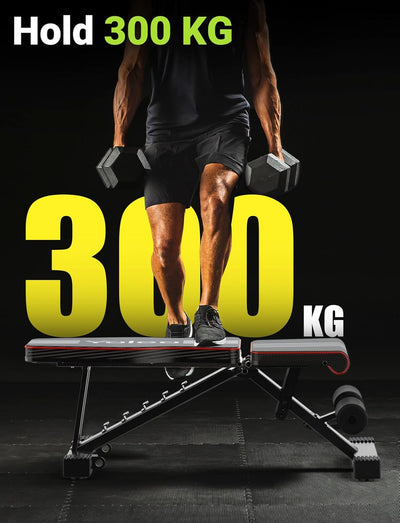 YOLEO klappbare Hantelbank Multifunktion Training Fitness Bank Bauchtrainer Schrägbank mit 7-Fach Ve