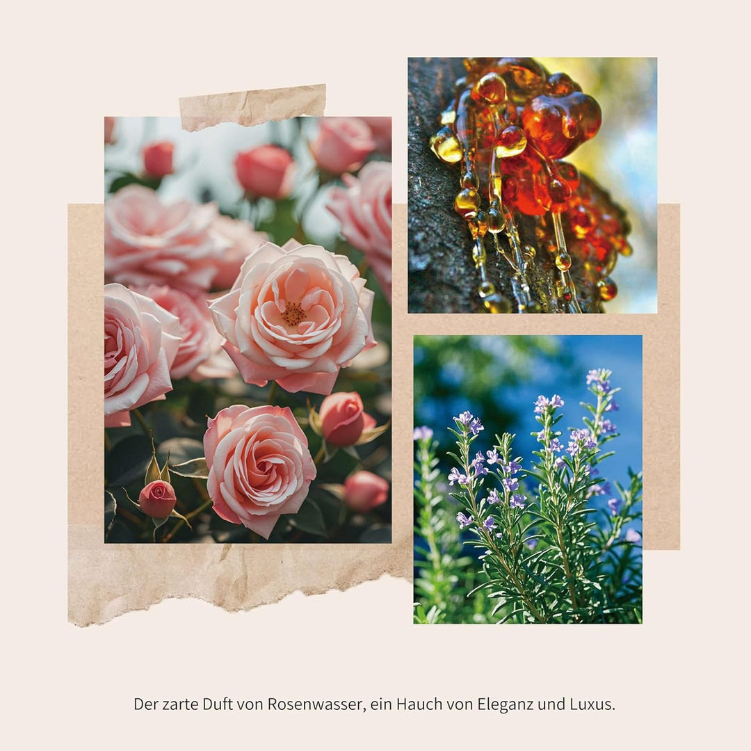 Blume Raumduft Diffuser 120 Tage Rose Duft für Badezimmer Deko, Natürlich und Langanhaltend Aroma Di