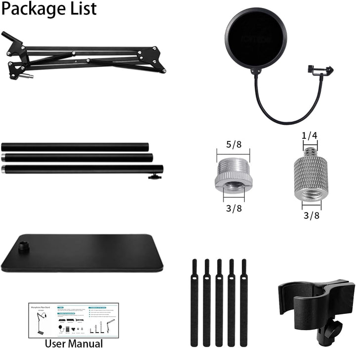 Oimlfus Mikrofonständer Boden, Mikrofon Arm für Blue Yeti, Nano, HyperX QuadCast, Elgato Wave, SM7B