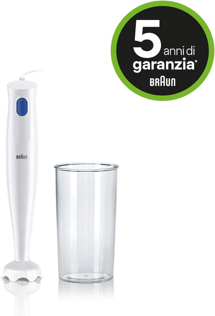 Braun Stabmixer MQ10.001PWH + Messbecher 600 ml, 5 Jahre Service, leicht, EasyTwist-System zum einfa