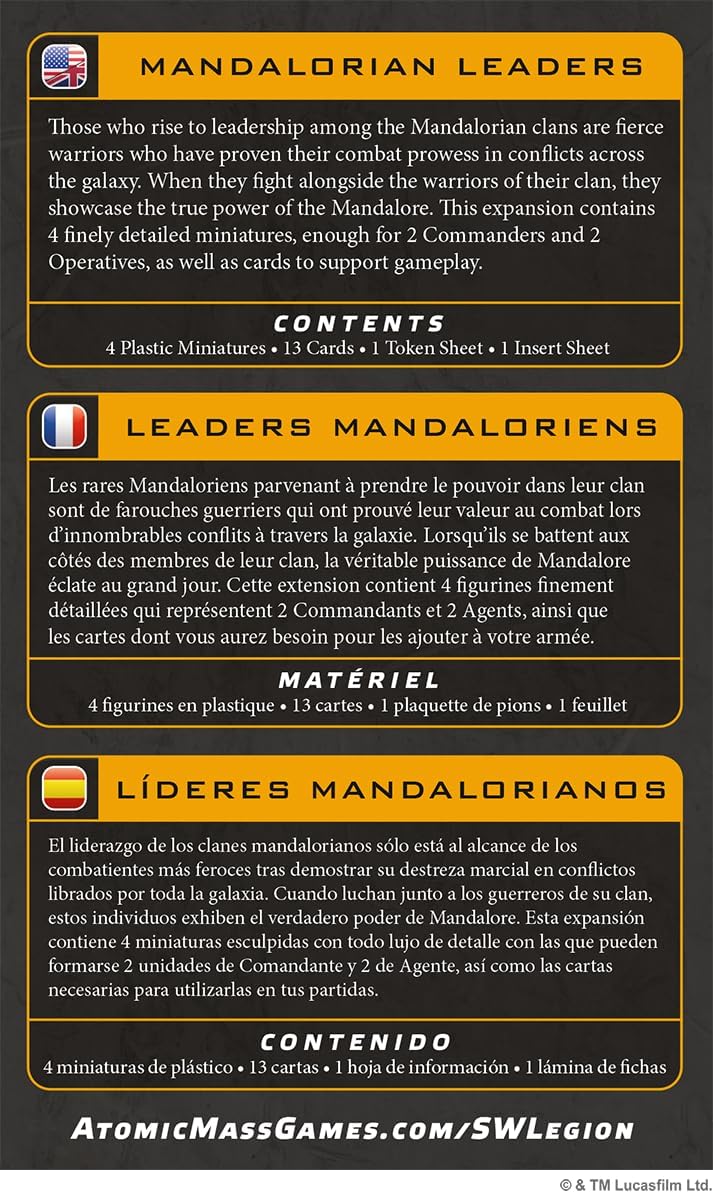 Asmodee, Star Wars: Legion – Mandalorian Leaders (Mandalorianische Anführer), DE-Version, Tabletop-E