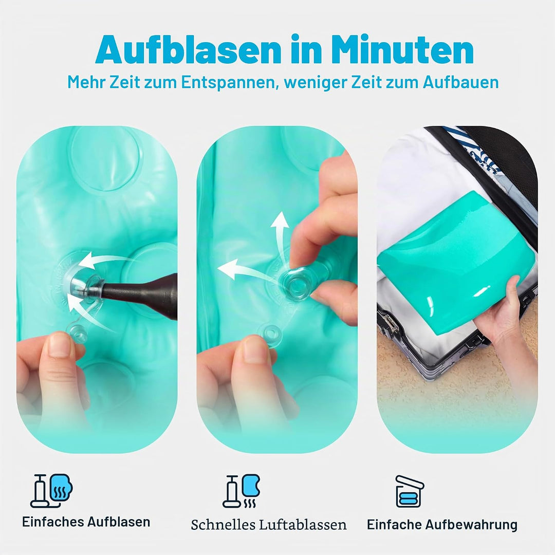 SLOOSH Aufblasbare Pool-Flösse für Erwachsene, 2er Poolstühle mit Getränkehaltern, aufblasbarer schw