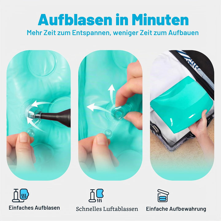 SLOOSH Aufblasbare Pool-Flösse für Erwachsene, 2er Poolstühle mit Getränkehaltern, aufblasbarer schw