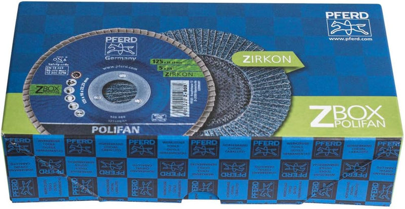 PFERD POLIFAN Fächerscheibe, 10 Stück | PFC 115x22,23mm konisch Z60 Start-Linie START STEELOX | 6930