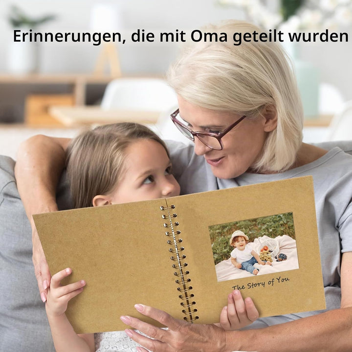 Fotoalbum zum Selbstgestalten, Scrapbook Fotobuch zum Einkleben 25,5 x 25,5 cm 100 Seiten, Archivqua