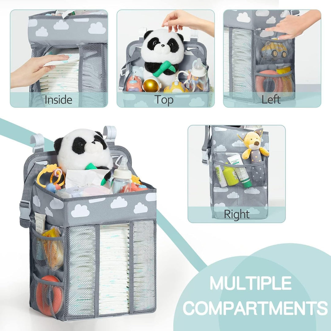 Hanging Windel Organizer, Baby Windel Caddy Organizer mit mehreren Taschen Windel-Aufbewahrungsorgan