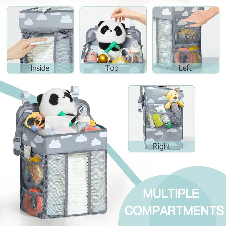 Hanging Windel Organizer, Baby Windel Caddy Organizer mit mehreren Taschen Windel-Aufbewahrungsorgan