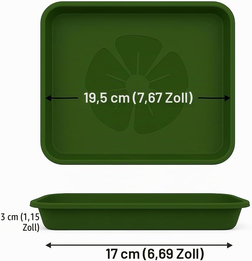 Home Garden Ornaments – Quadratische Blumentopf-Untersetzer, Set aus 5 eckigen Auffangschalen für Pf
